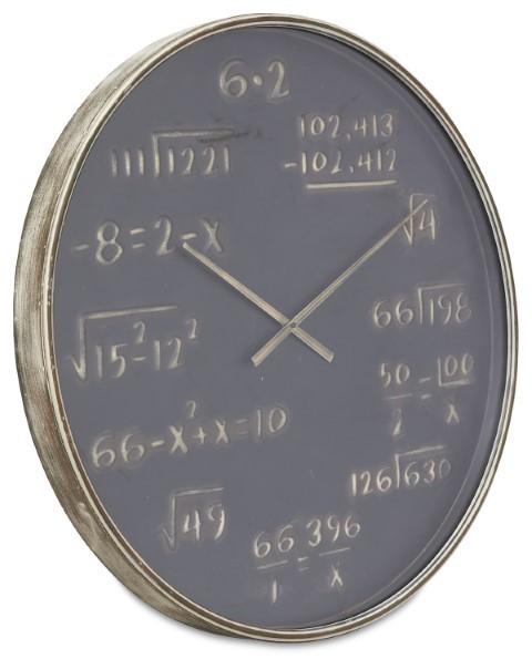 Mathematics Metal Wall Clock 80cm - Antique Black/Gold-abc