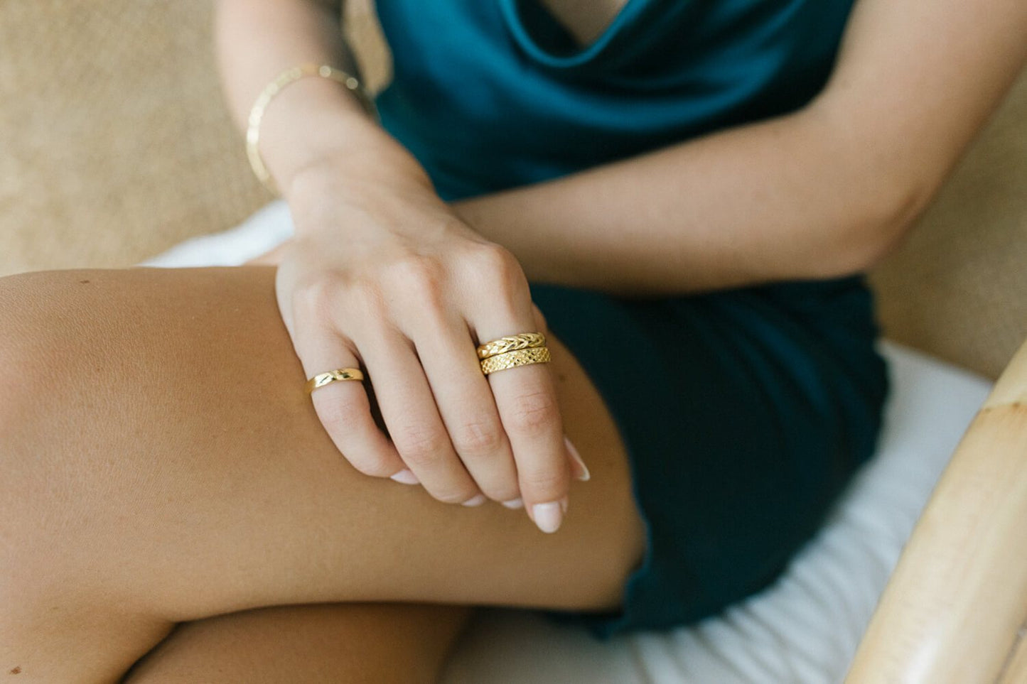 Braided ring gold plated-abc