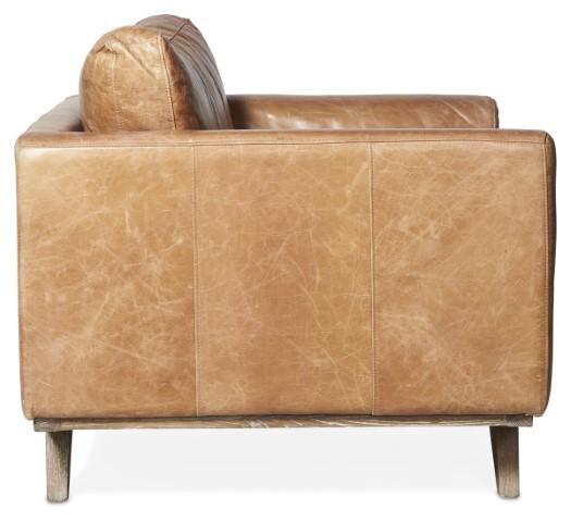 Milan Leather Armchair - Tan - 90x90x82cm - 26.4kg-abc