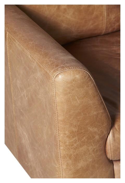 Milan Leather Armchair - Tan - 90x90x82cm - 26.4kg-abc