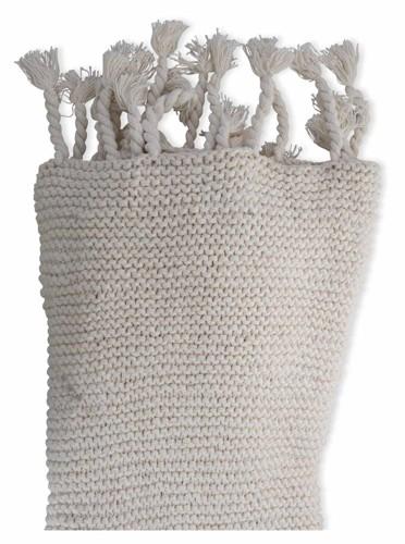 Bolton Handknitted Cotton Throw with Tassels-abc
