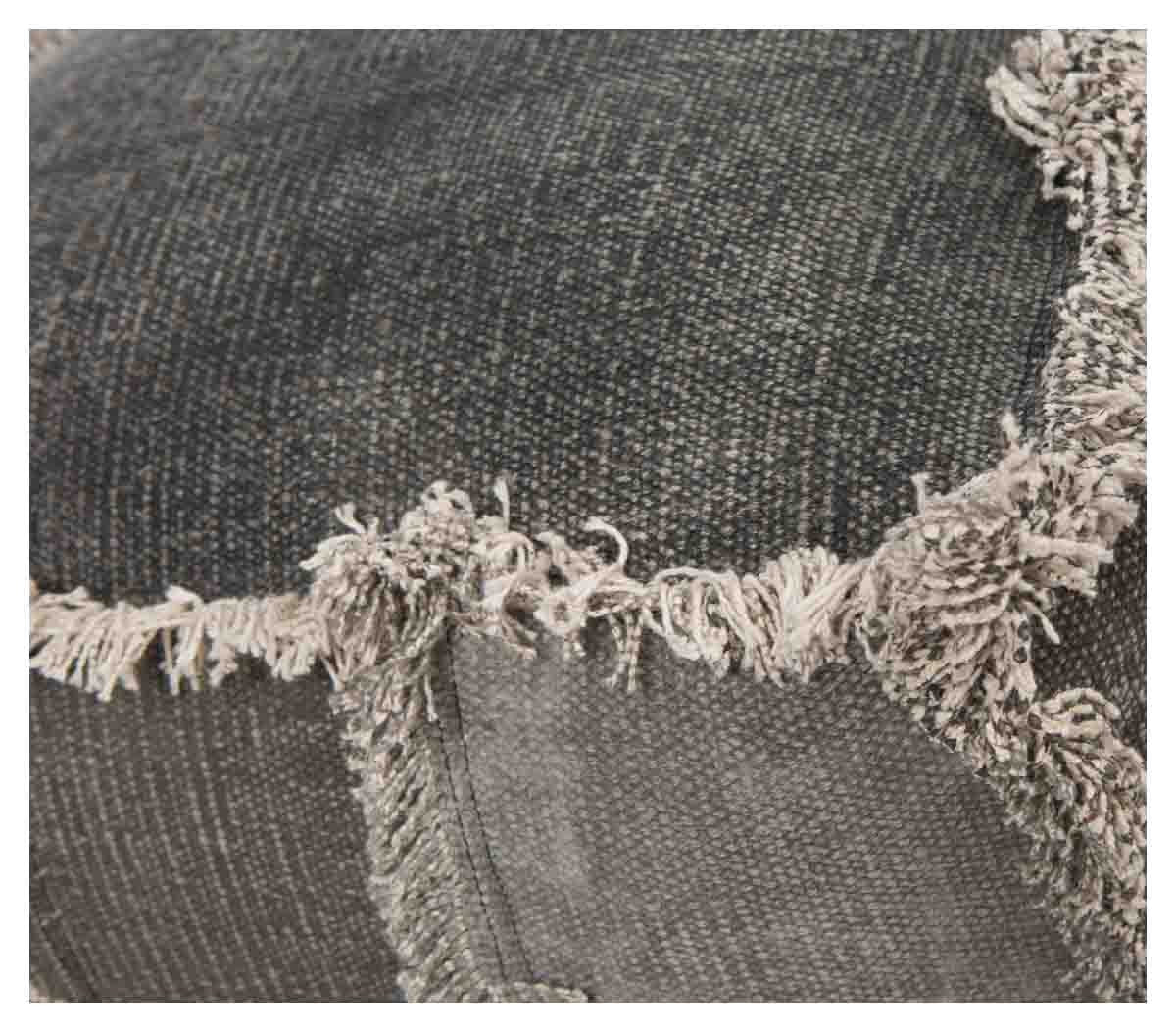 Kitson Square Hand Woven Stone Wash Cotton Ottoman with Thermocol Bean Filler-abc