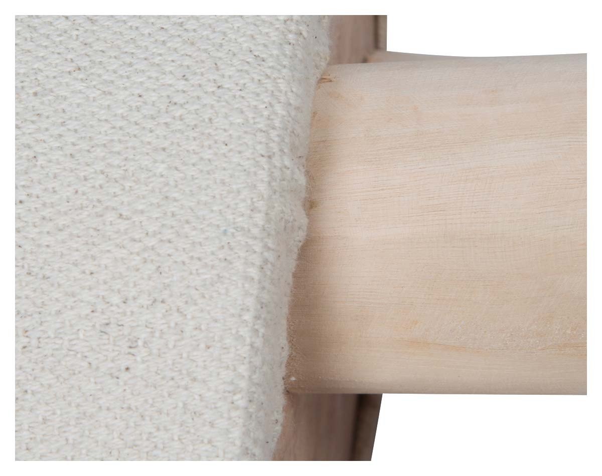 Kitson Round Hand Woven Stone Wash Cotton Stool with Wooden Legs-abc