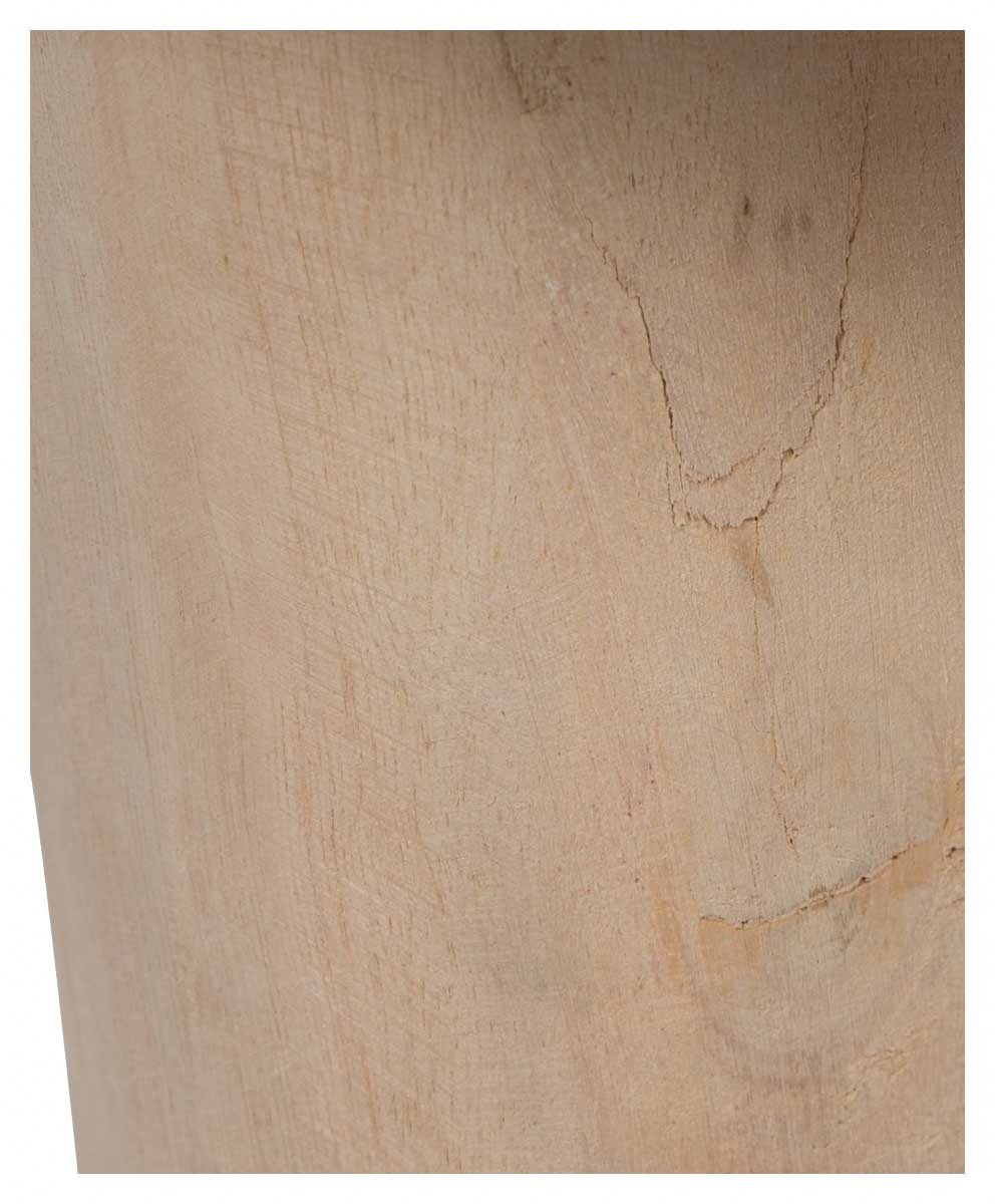 Kitson Round Hand Woven Stone Wash Cotton Stool with Wooden Legs-abc