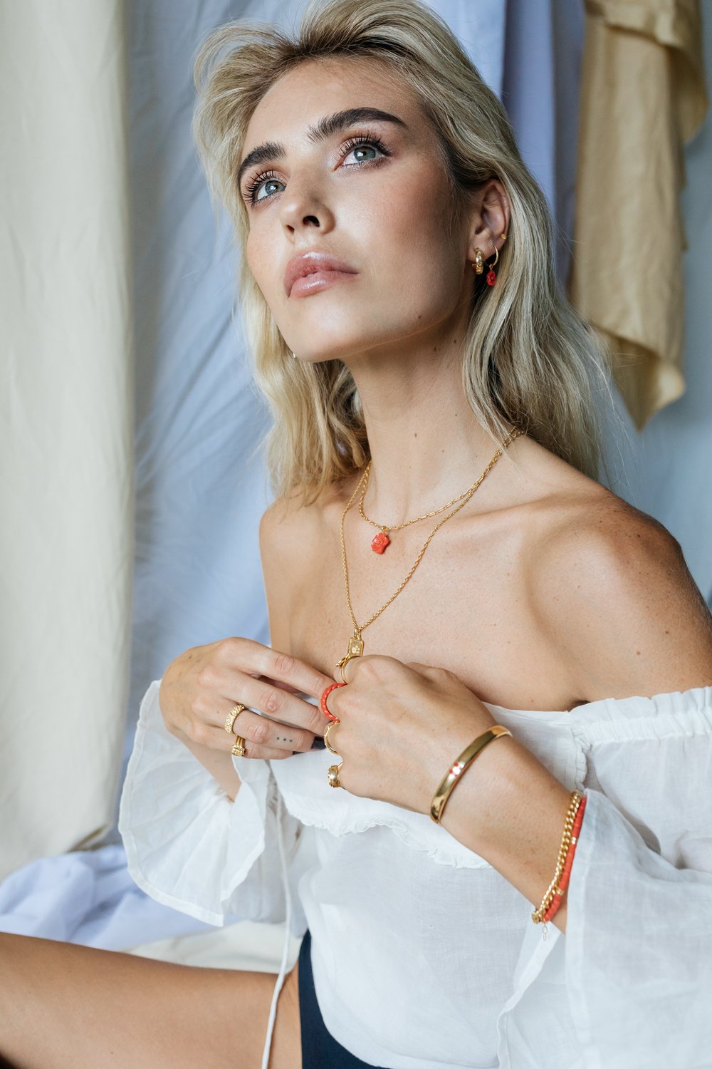 Figaro choker gold plated (36cm)-abc