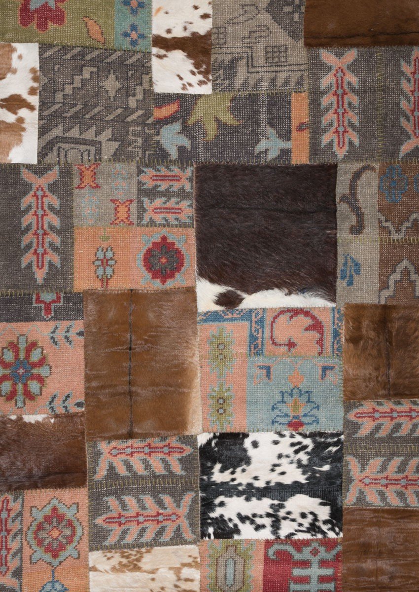 Rug Aramis Handmade Patch Wool and Hair on Hide-Living-Home & Giftware-Default Title---abc