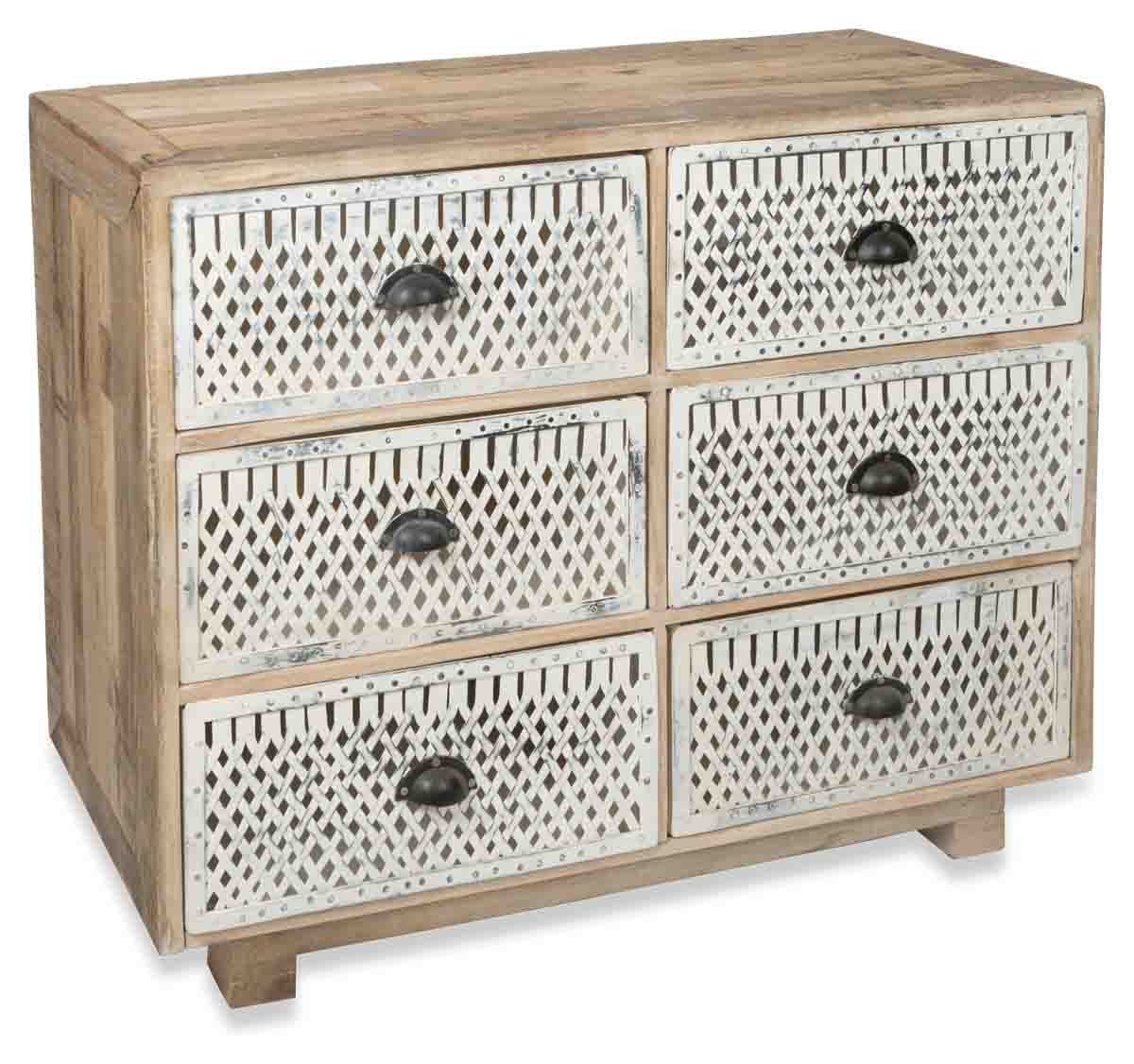 Vintage Distressed Wood and Iron Six Drawer Dresser-Living-Home & Giftware-Default Title---abc