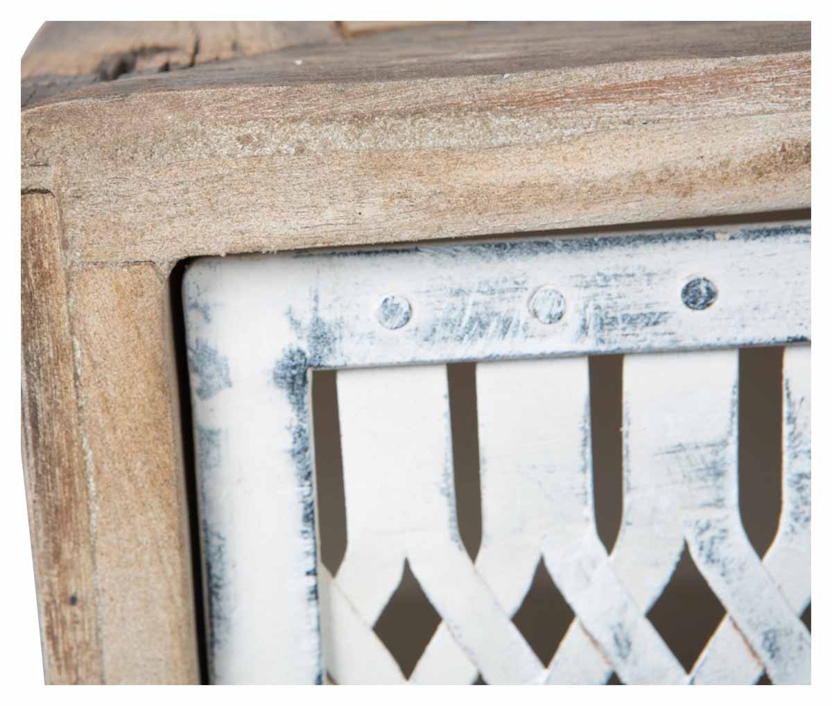 Vintage Distressed Wood and Iron Six Drawer Dresser-Living-Home & Giftware-Default Title---abc