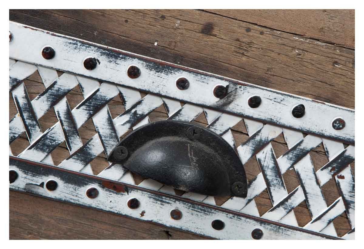 Vintage Distressed Wood and Iron Two Drawer Console-Living-Home & Giftware-Default Title---abc