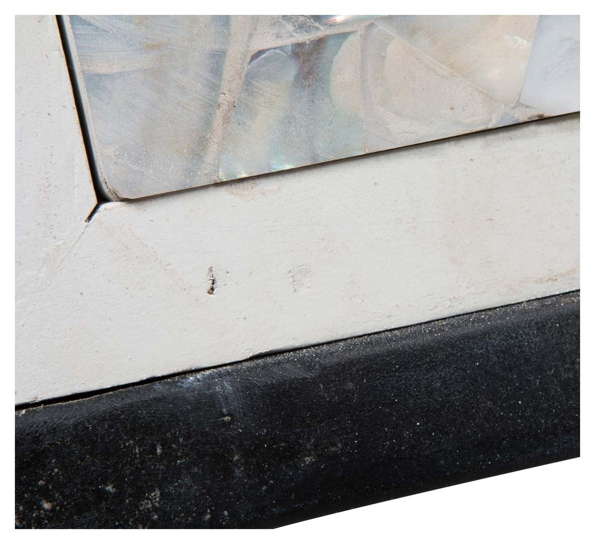 Flat Mother of Pearl Shell Wooden Console with Three Draws-abc