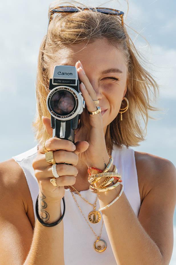 Ivory color bracelet gold plated-abc