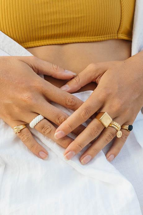 Scarab pinky ring gold plated-Ring-wildthings_collectables-1 (US 3.5 / 14.5mm)-Gold plated--abc