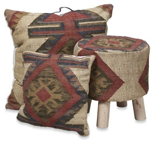 Kilm Panja 75cm Floor Cushion w handle - Rust-abc