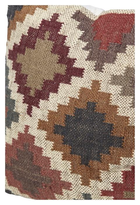 Kilm Checkered 75cm Floor Cushion w handle - Brown Multi-abc