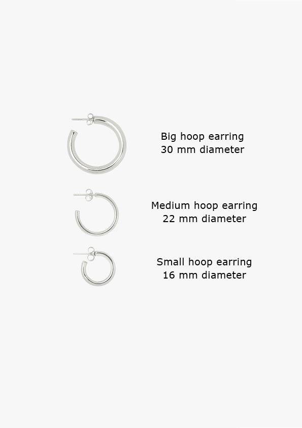 Medium hoop earring silver (22mm)-abc