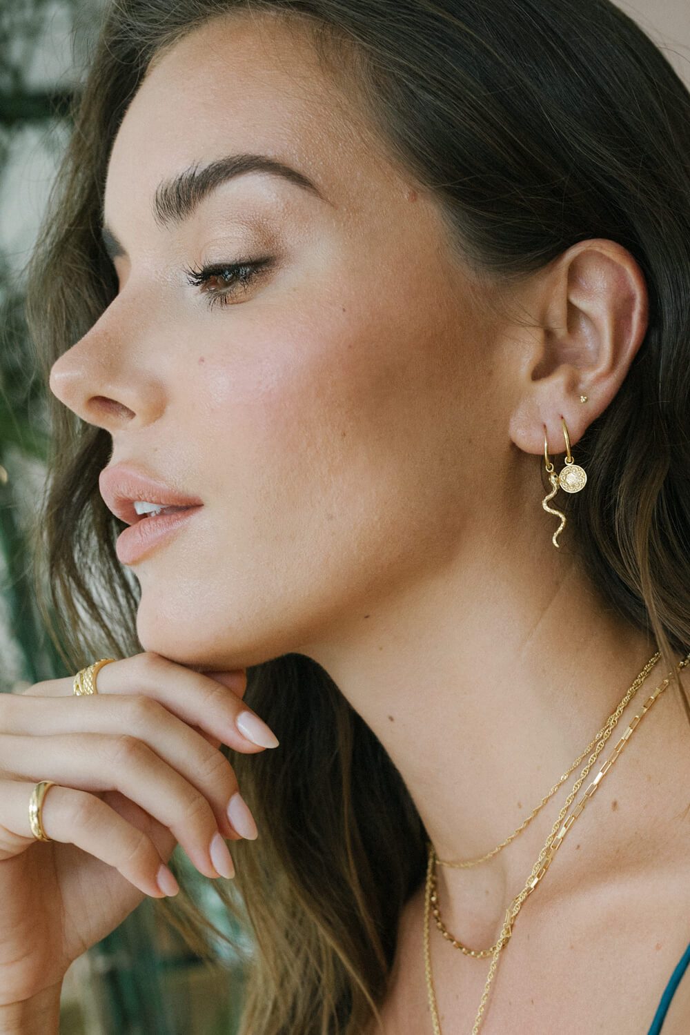 Coin earring gold plated-abc