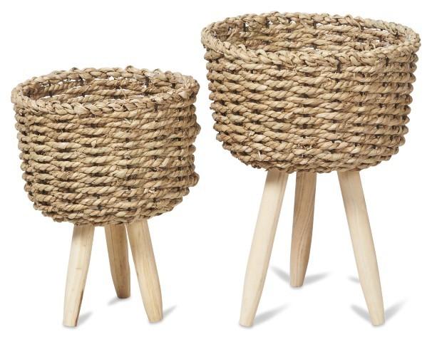 Set of 2 Lined Grass Planters - Natural-Accessories-Home & Giftware-Default Title---abc
