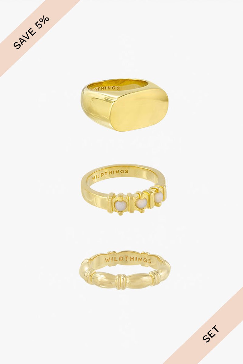 True statement set gold plated-Ring-Wildthings_collectables-Size 1---abc