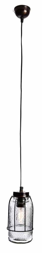 Vintage Jar Iron/Glass Ceiling Lamp-Lighting-Home & Giftware-Default Title---abc