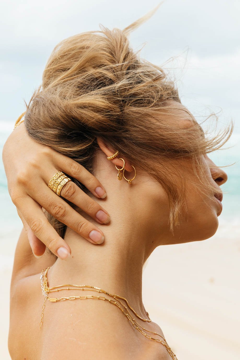 Kissed by the sun ring gold plated-abc