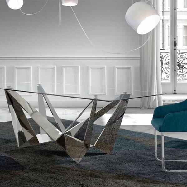 Radiance Rectangle Dining Table Glass Silver-Dining-Future Classics Furniture-Default Title---abc