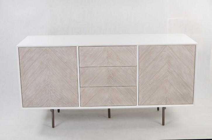 Fox & Ivy 2 Door 3 Drawer Buffet Cabinet - White Wash-abc