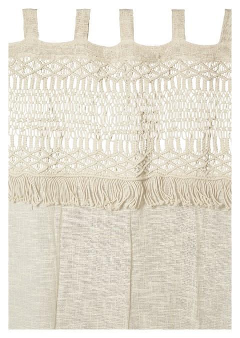 Boho Hand Knitted Cotton Curtain Wall Art - Natural-abc