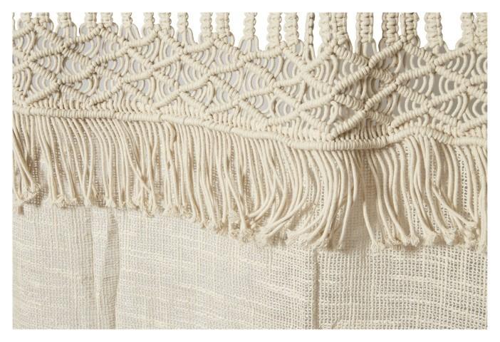 Boho Hand Knitted Cotton Curtain Wall Art - Natural-abc