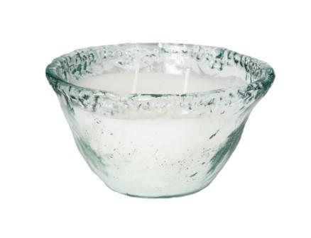 Small Round Recycled Glass Candle Holder with 2 Wicks, Parafin Wax, 100% Cotton and Lead Free-Accessories-Home & Giftware-Default Title---abc