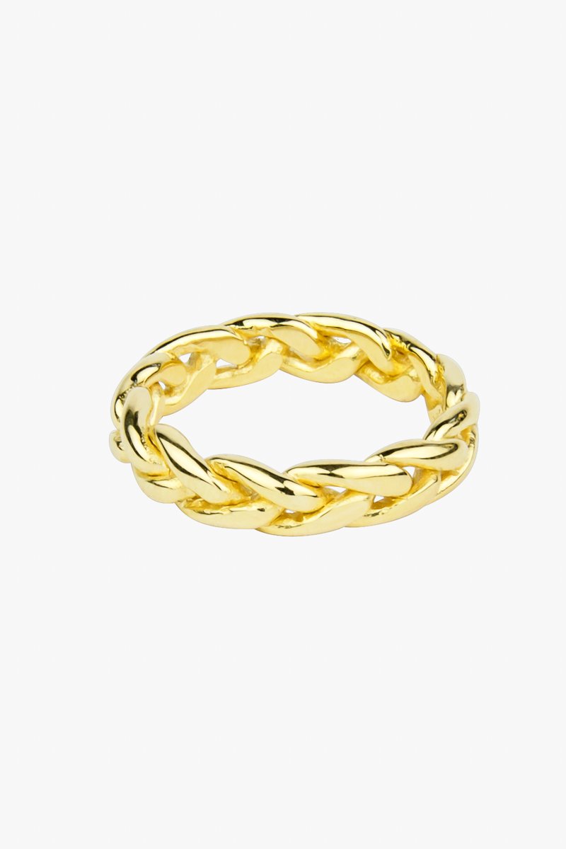 Braided ring gold plated-abc