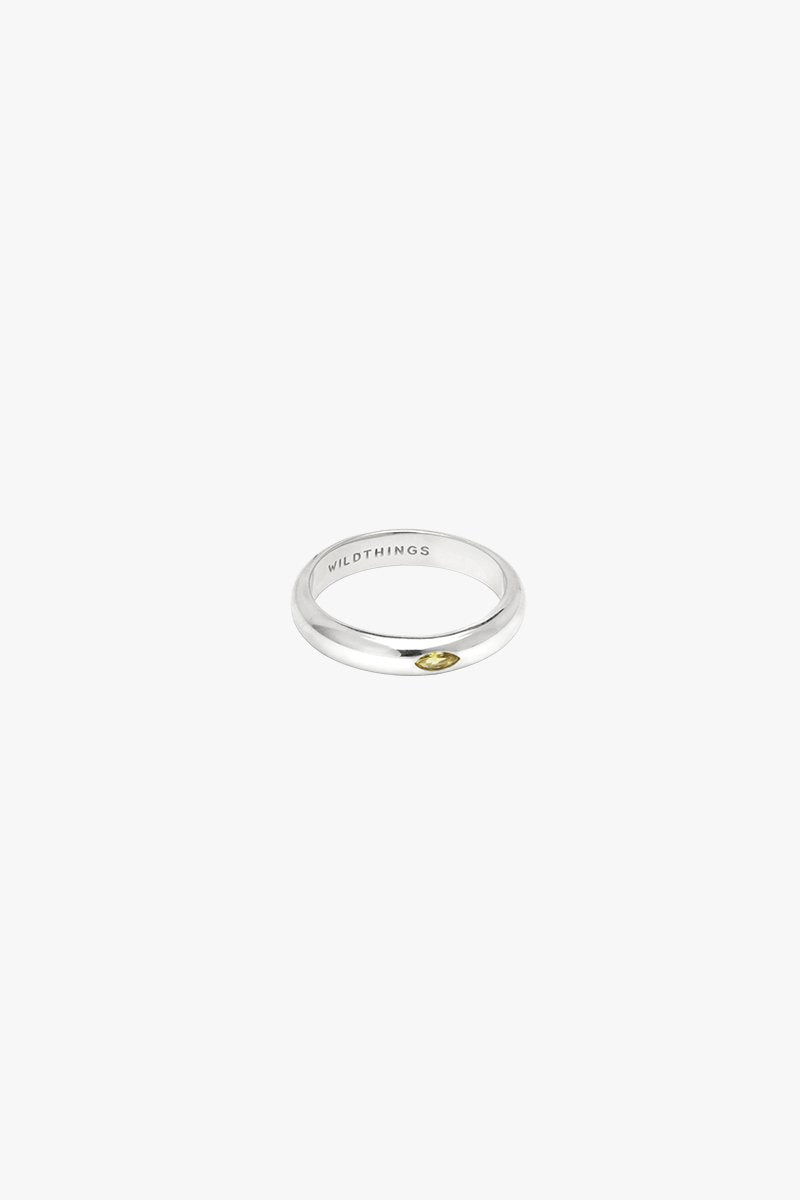 Citrine Pebble ring silver-abc