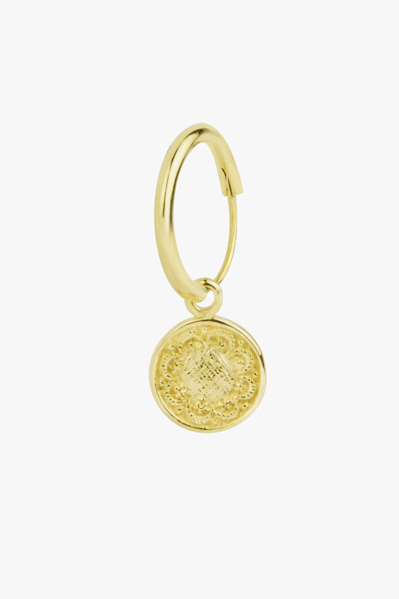 Coin earring gold plated-abc