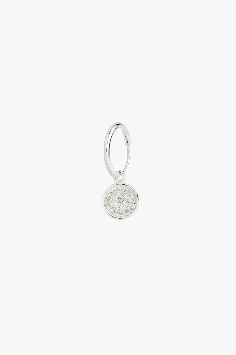 Coin earring silver-abc