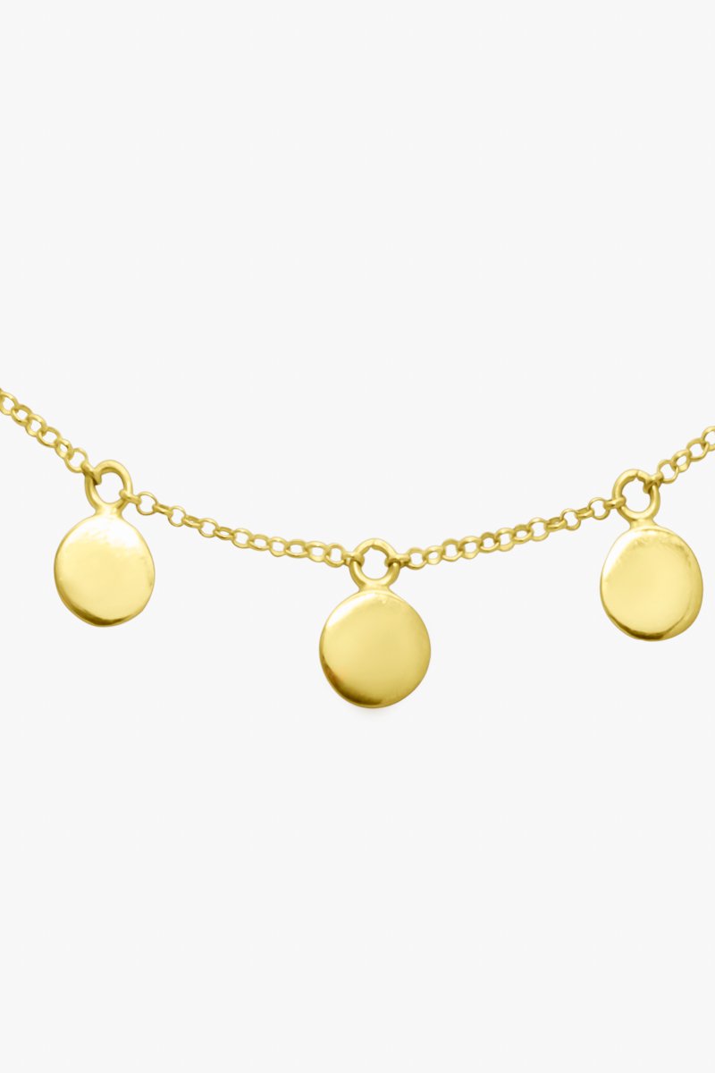 Coin necklace gold plated (37cm)-abc