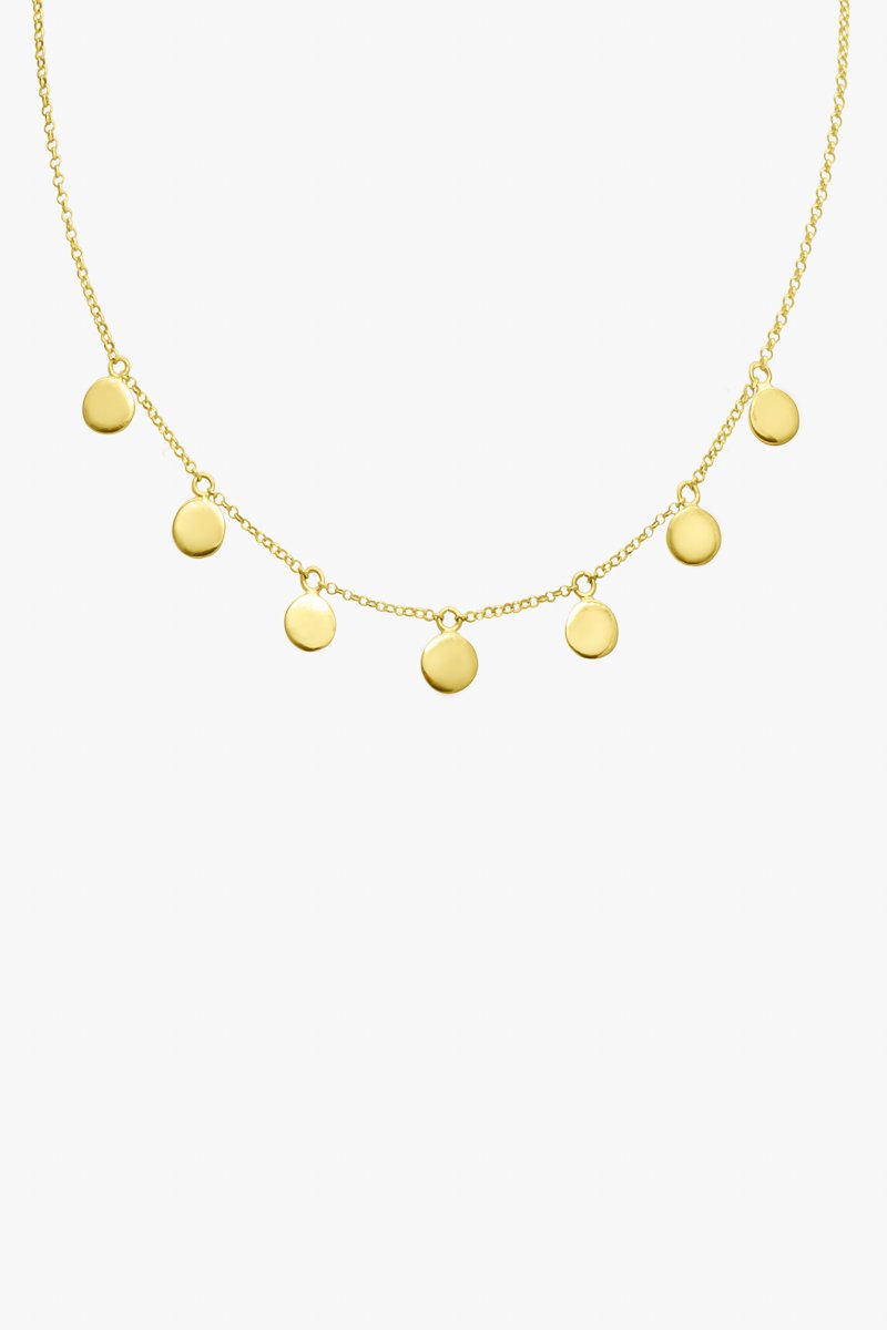 Coin necklace gold plated (37cm)-abc