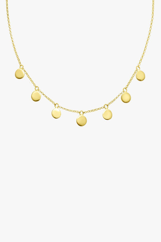 Coin necklace gold plated (37cm)-abc