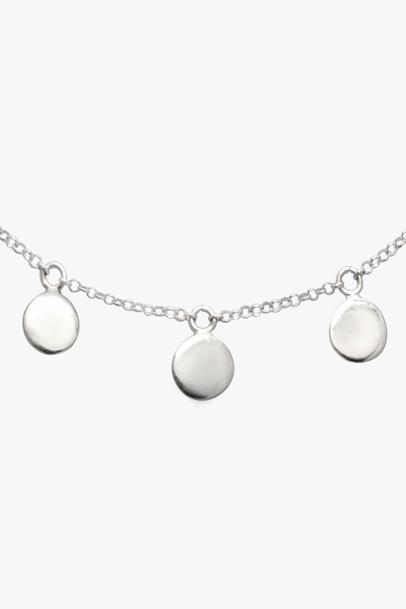 Coin necklace silver (37 cm)-abc