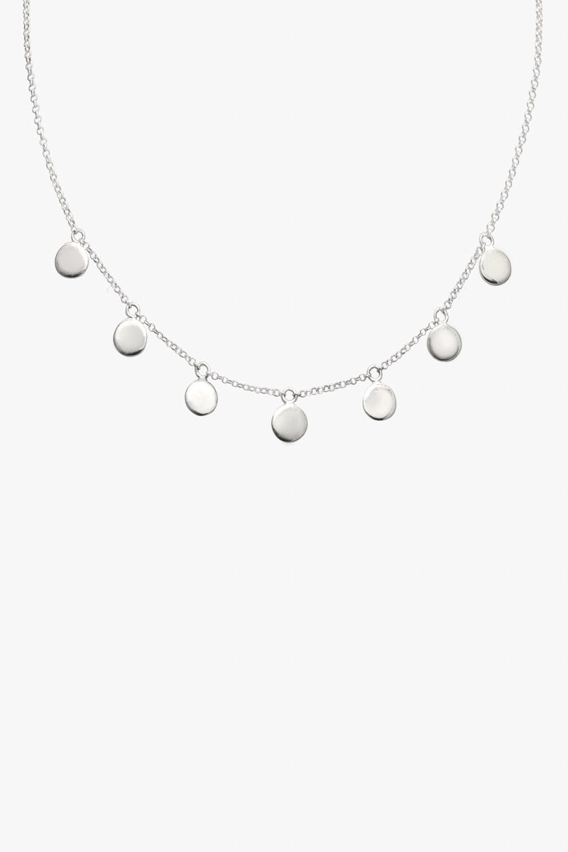 Coin necklace silver (37 cm)-abc