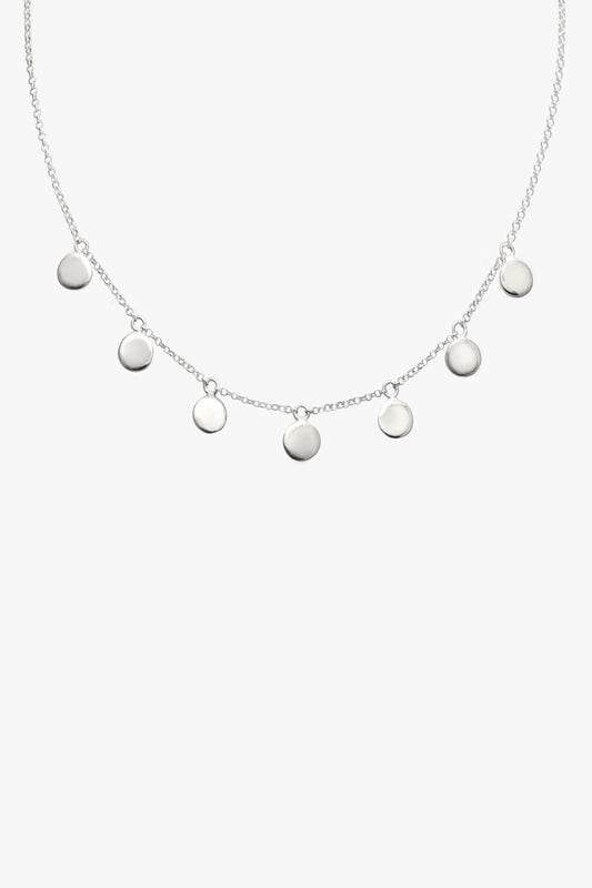 Coin necklace silver (37 cm)-abc