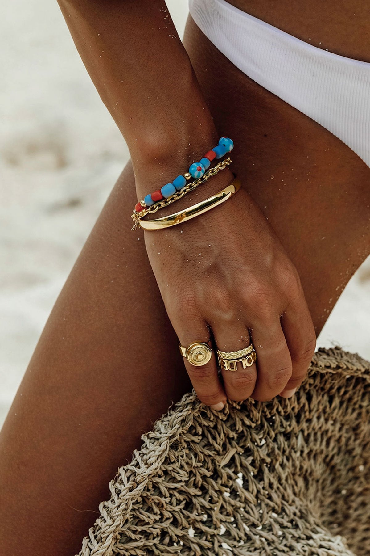 Chunky chain bracelet gold plated-abc