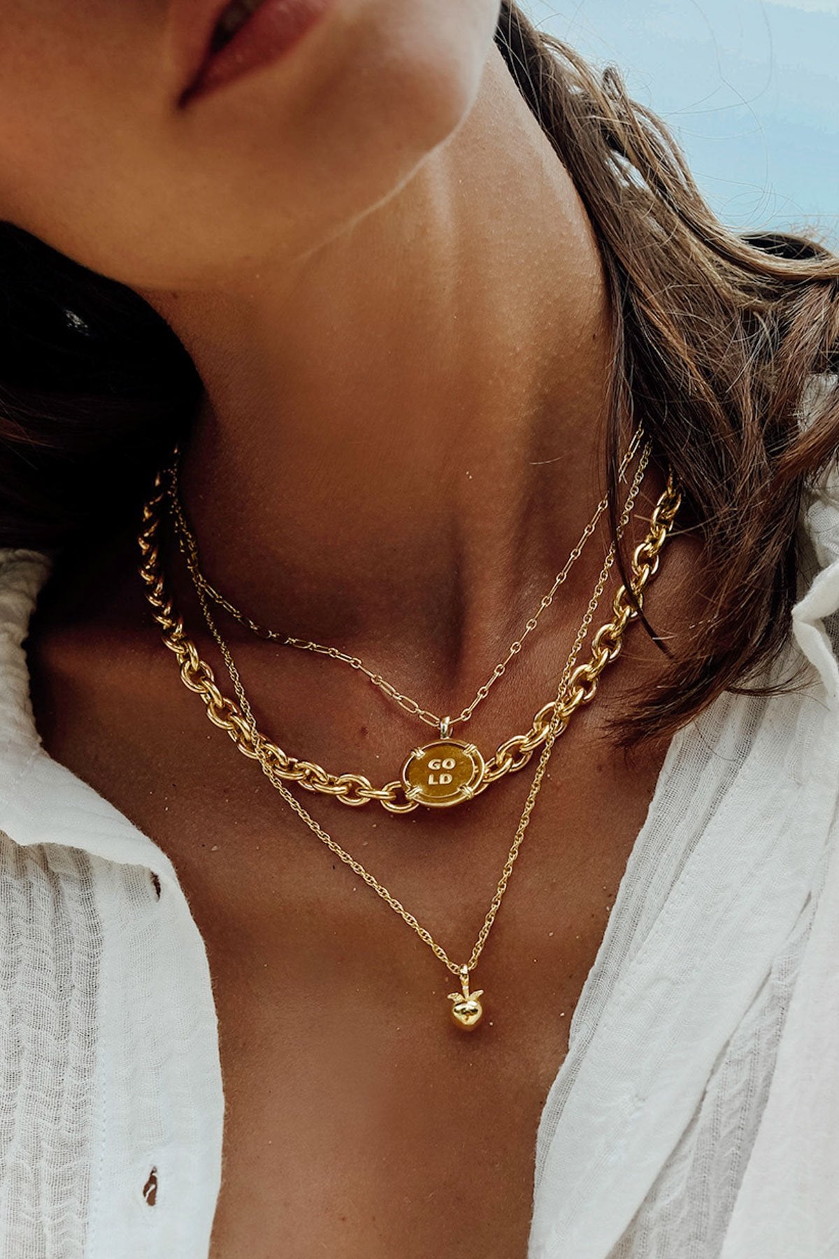 Statement chain necklace gold plated (40 cm)-Necklace-wildthings_collectables-Gold plated---abc