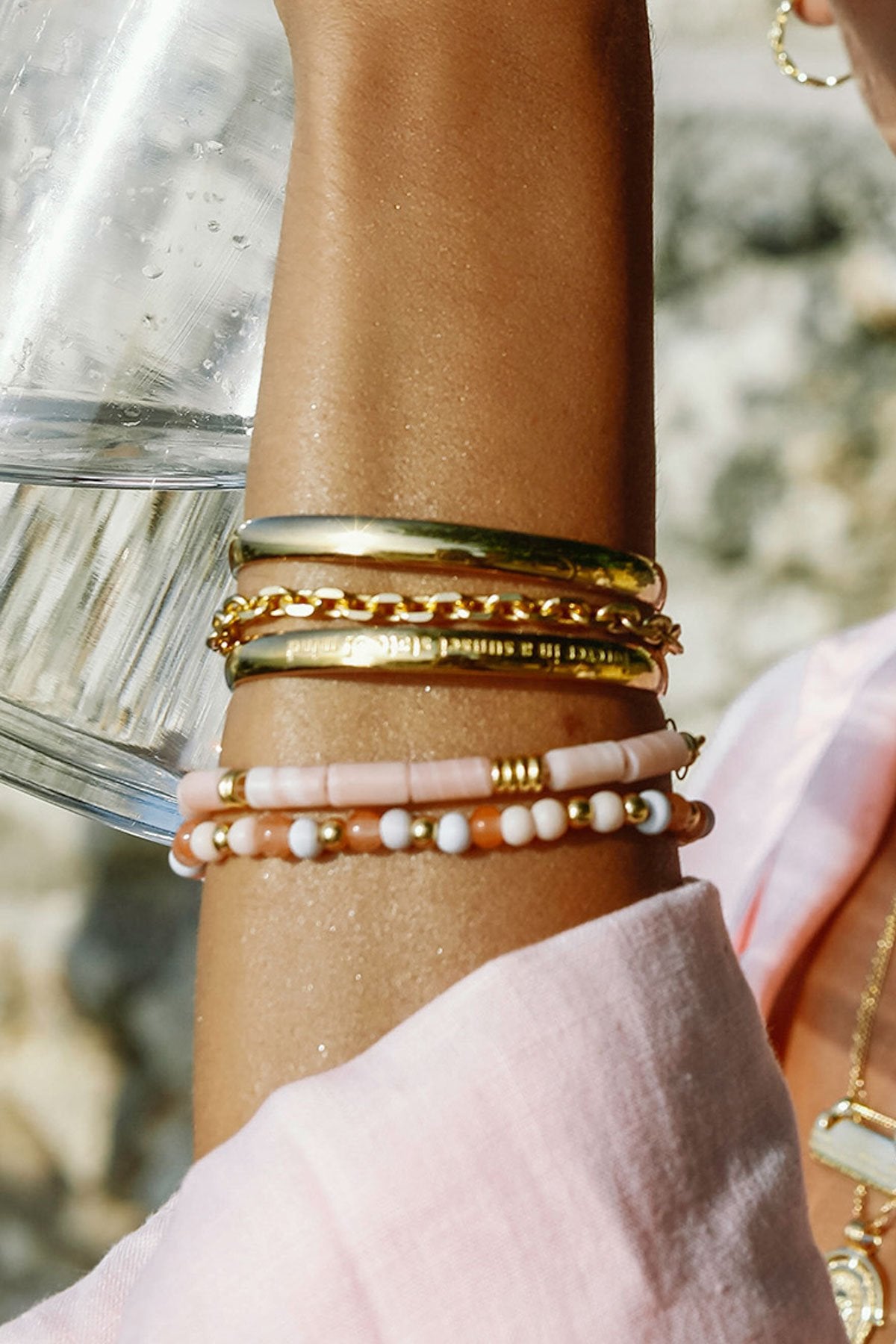 Pink cloud bracelet gold plated-Bracelet-wildthings_collectables-Gold plated---abc