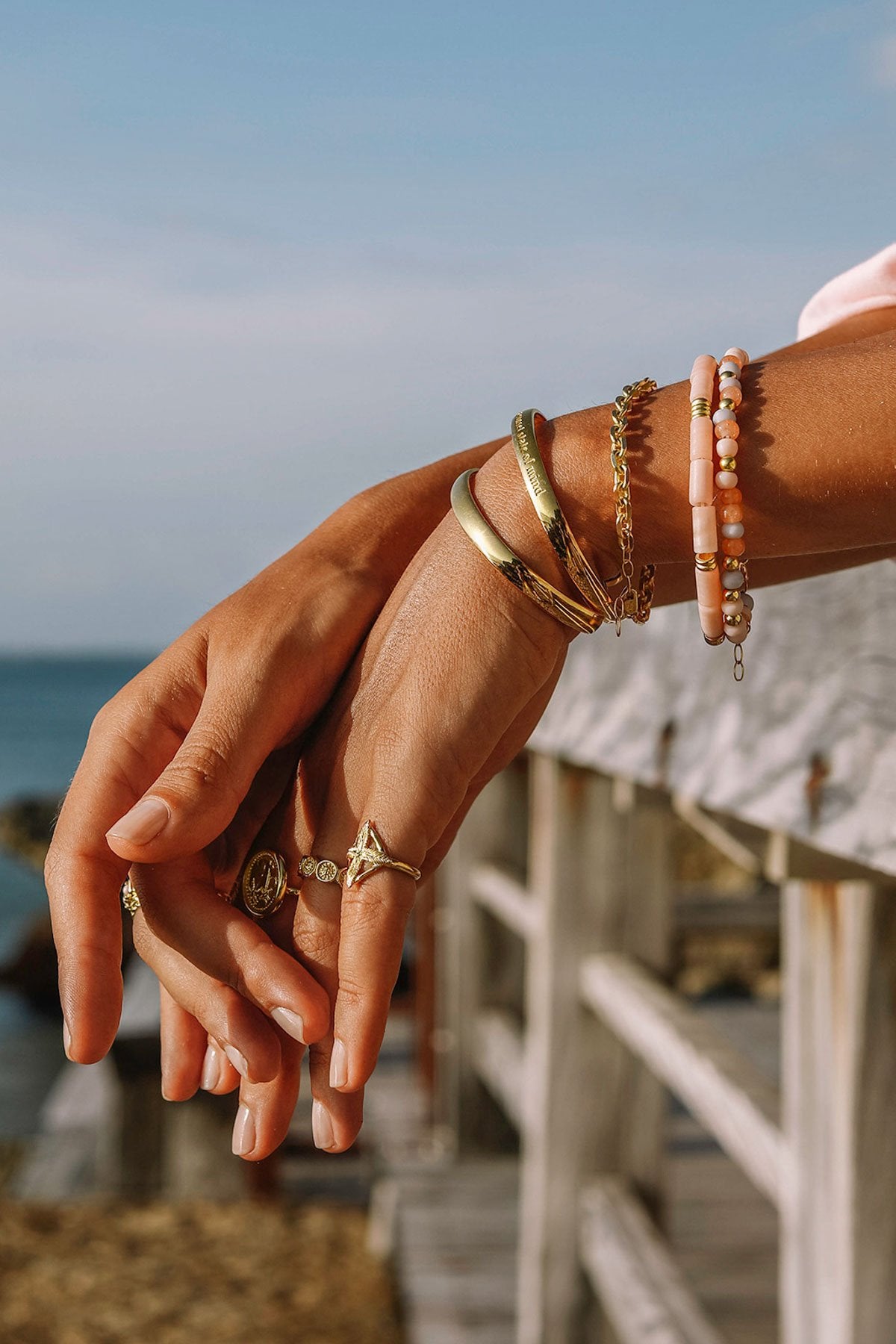 Chunky chain bracelet gold plated-abc