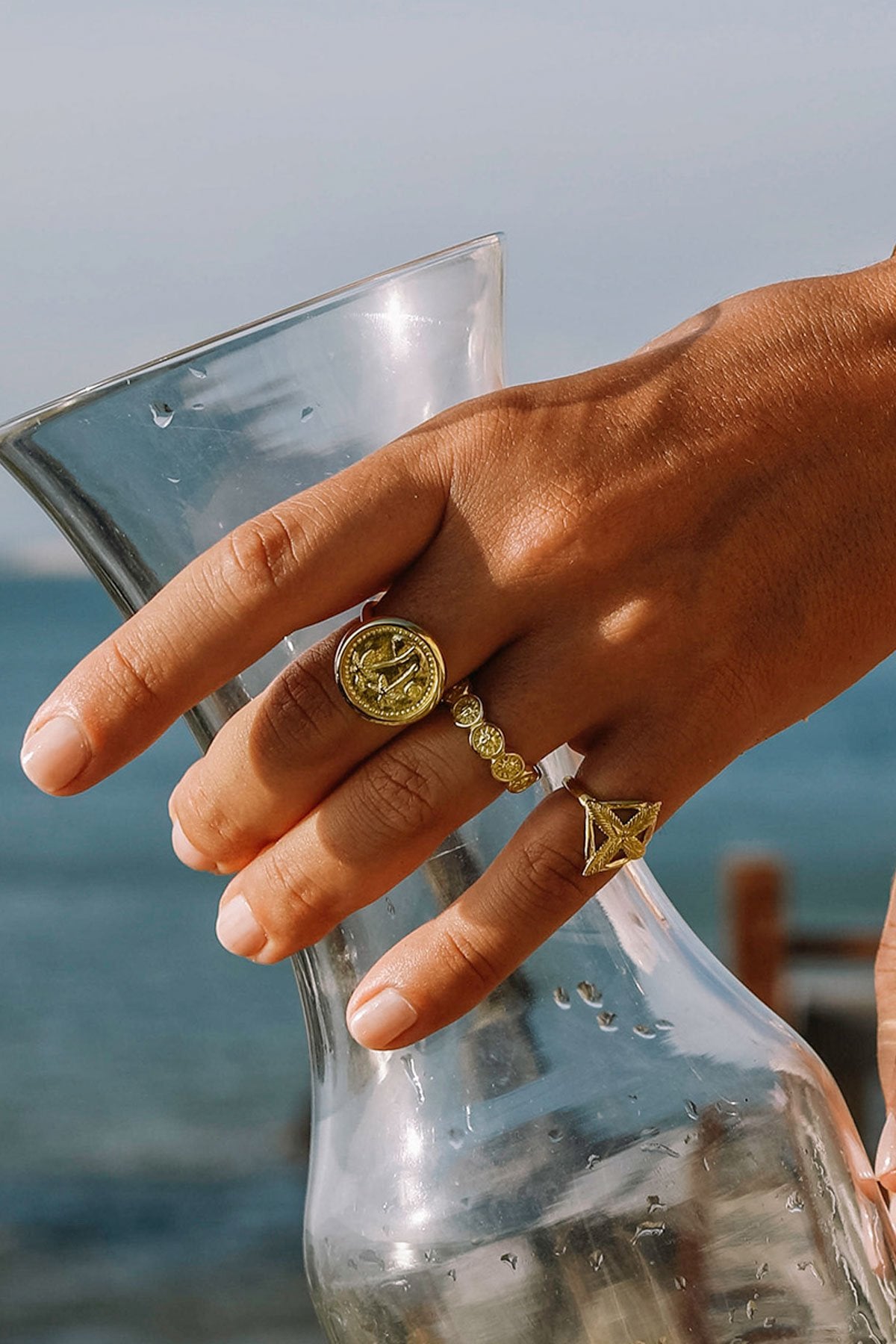 Paradise coin ring gold plated-Ring-wildthings_collectables-Gold plated-1 (US 6.5 / 16.9 mm)--abc