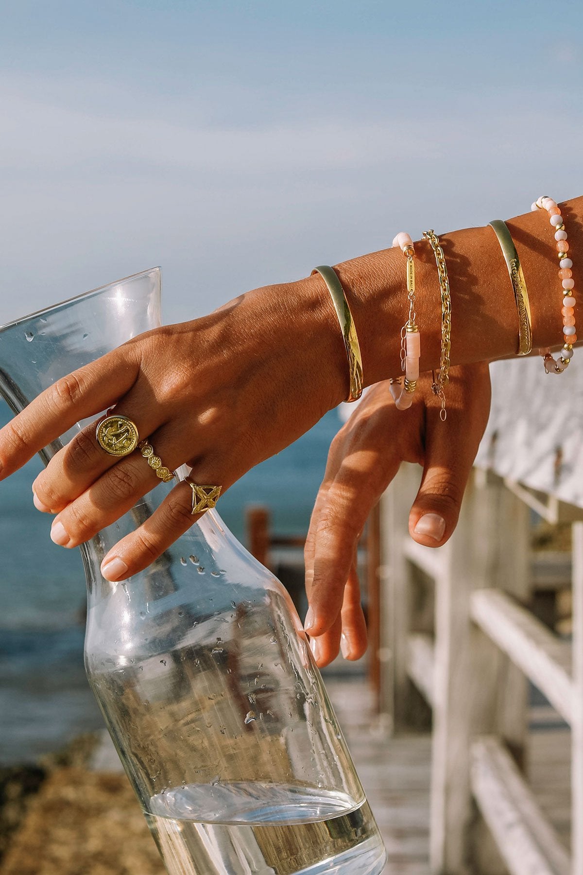 Chunky chain bracelet gold plated-abc