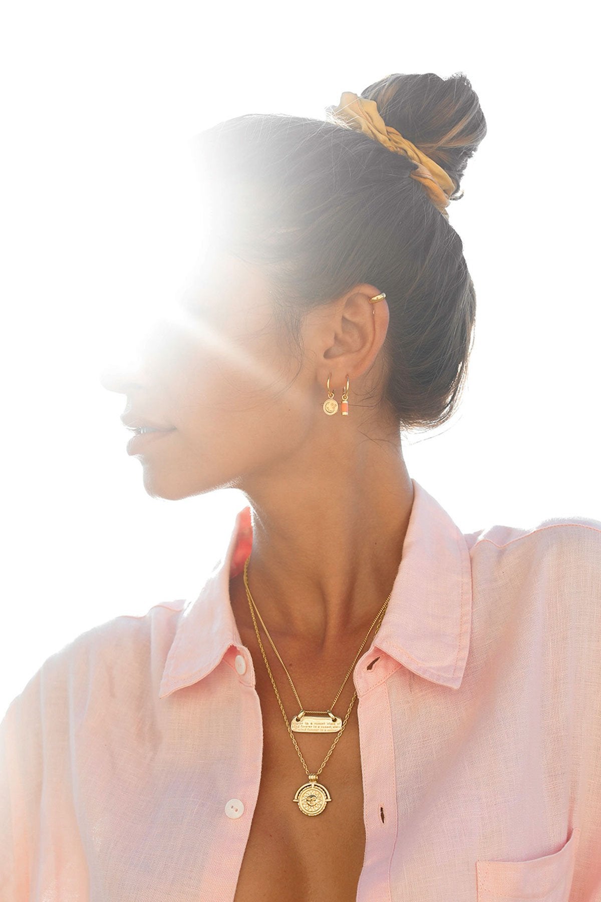 Classic huggie gold plated-abc