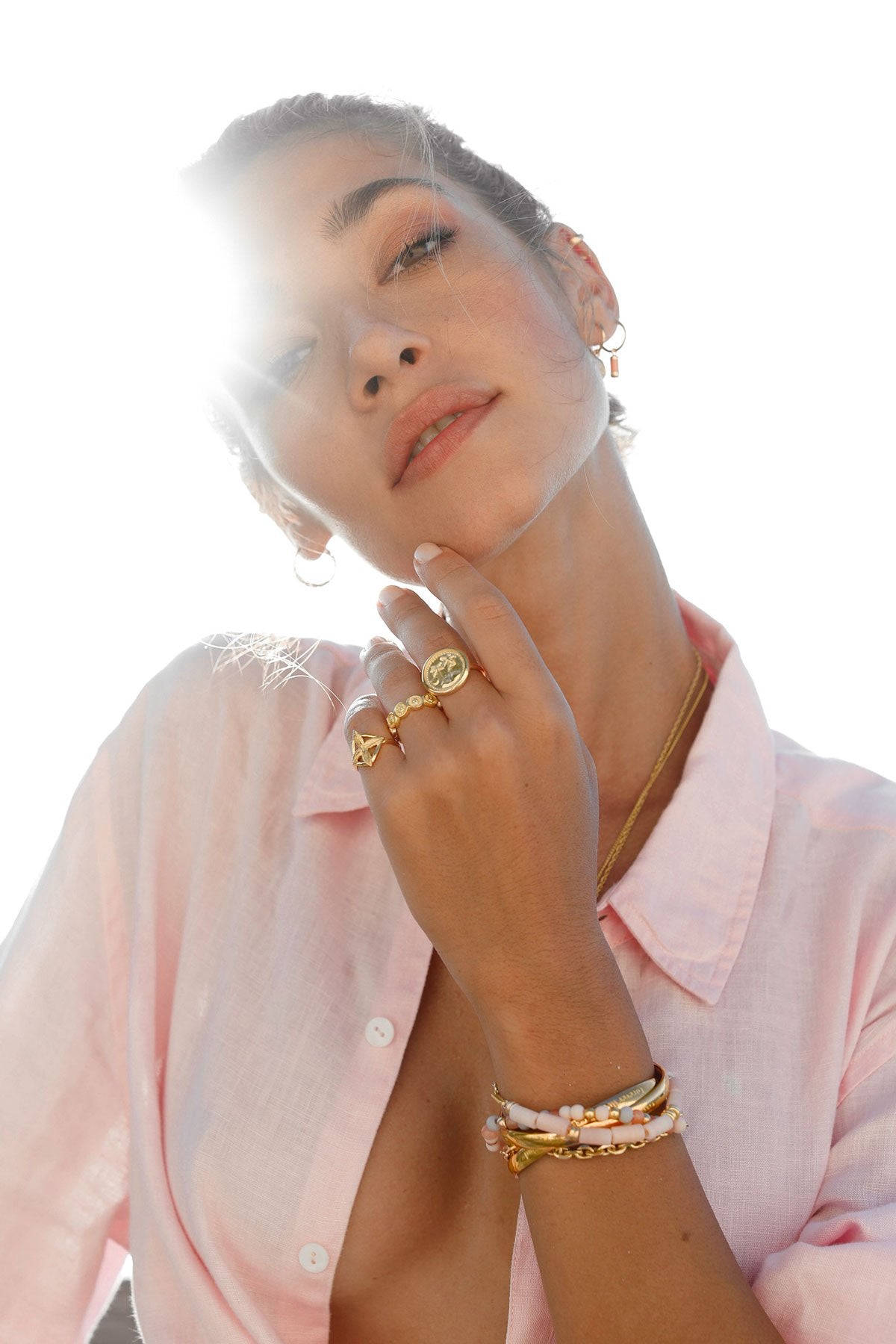 Classic huggie gold plated-abc