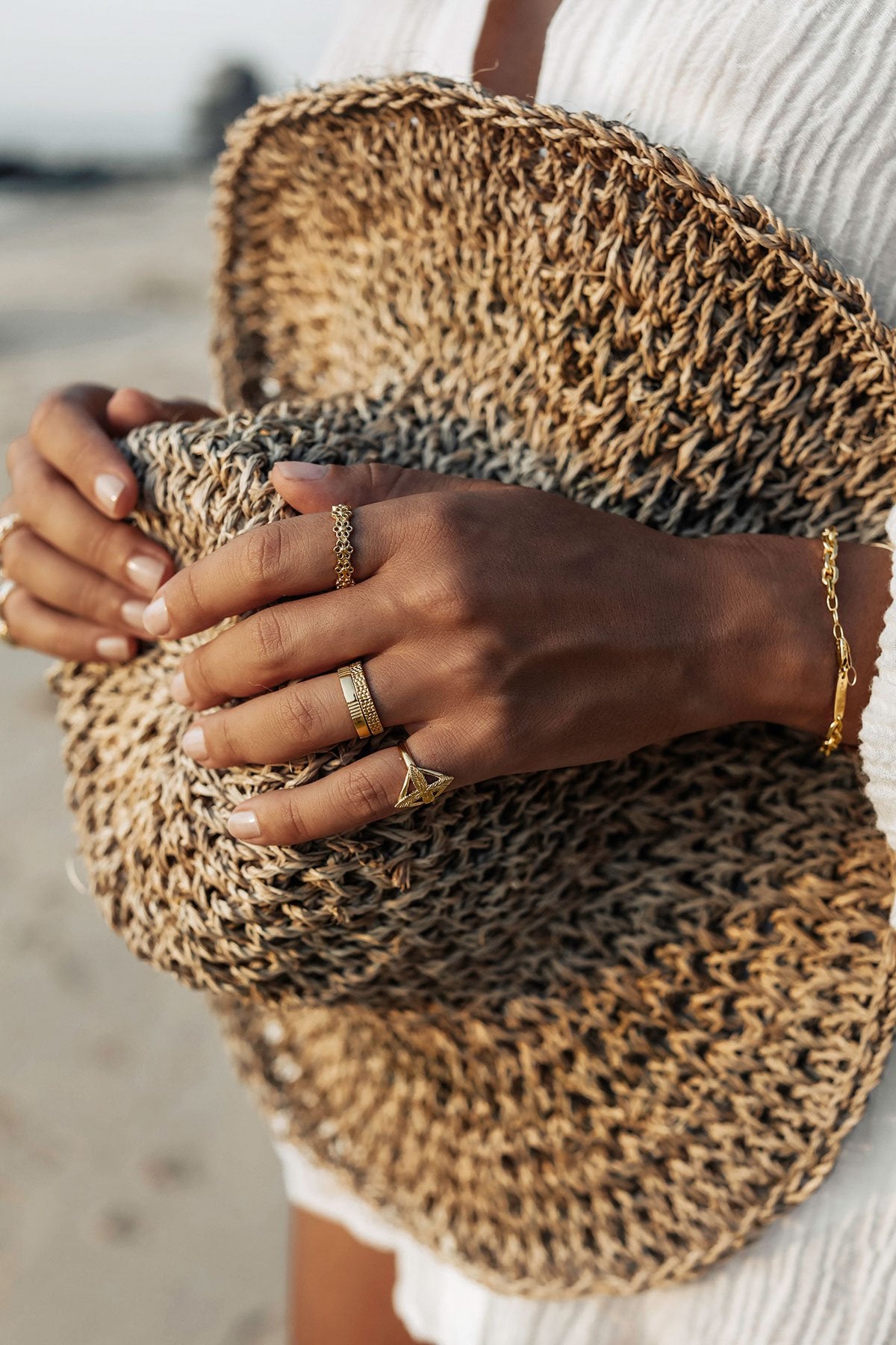 Five ways ring gold plated-abc