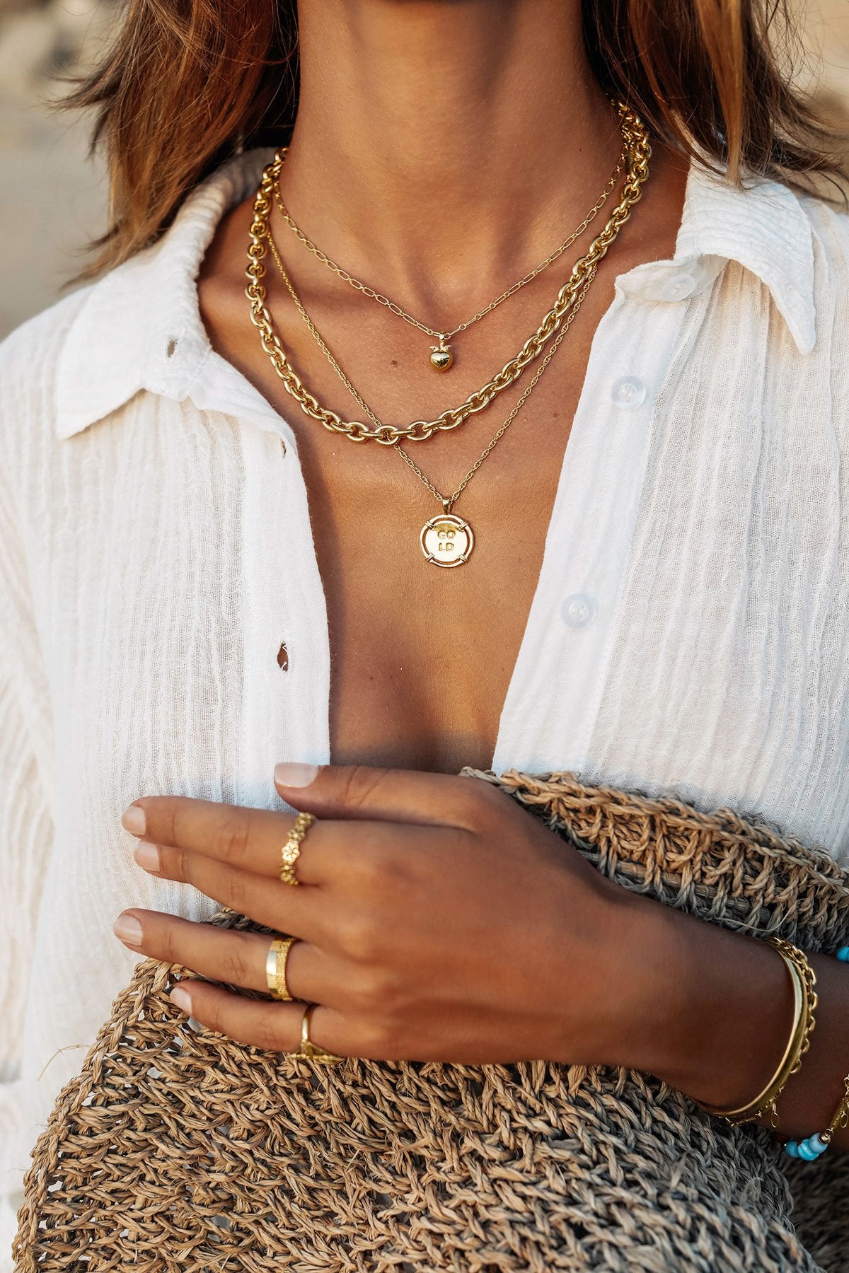 Five ways ring gold plated-abc