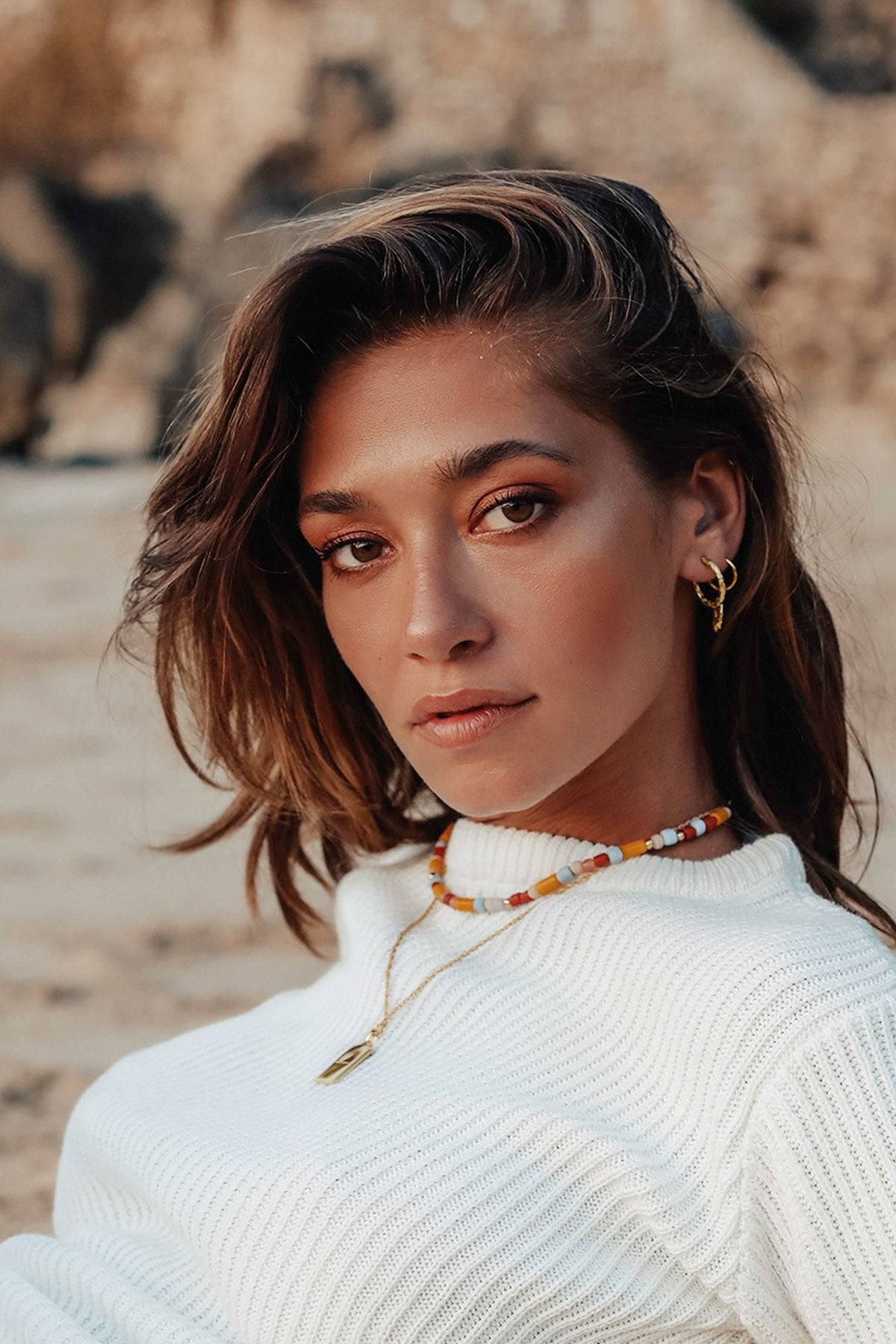 Rainbow necklace gold plated (34 cm)-Necklace-wildthings_collectables-Gold plated---abc